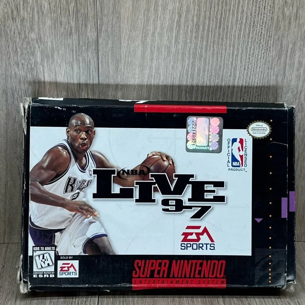 1996 NBA Live 97 Video Games Nintendo SNES w/ Box - Tested